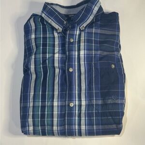 Wrangler Twenty X Plaid Button Down Shirt Mens XXL 20X Blue Western Long Sleeve